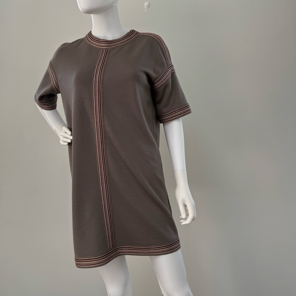 Missoni Taupe and Rust Knit Wool Dress